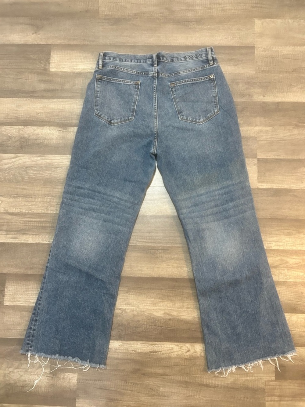 Vigoss Mid-Blue Wide Leg Distressed Jeans - Picture 2 of 8